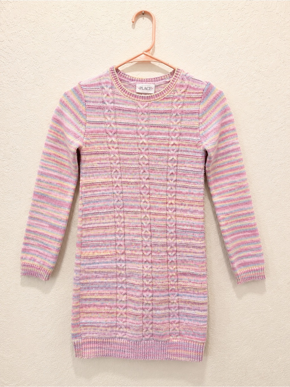 The Children's Place Pastel Multi-Stripe Cable Knit Dress